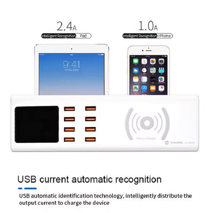 Φορτιστής Σταθμός Sunshine SS-309WD QI, 40W, 2.4A, 8 x USB-A, Λευκό
