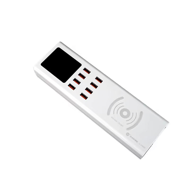 Φορτιστής Σταθμός Sunshine SS-309WD QI, 40W, 2.4A, 8 x USB-A, Λευκό