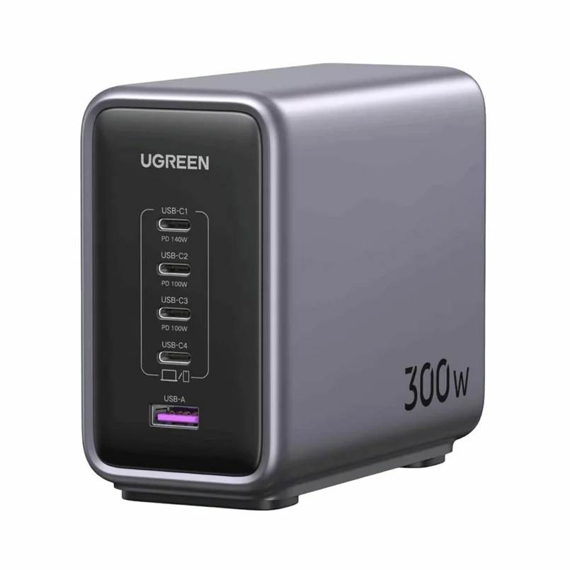 Φορτιστής Σταθμός UGREEN CD333 Nexode, 300W, 5A, 1 x USB-A - 4 x USB-C, Γκρι, Ανακατασκευασμένο