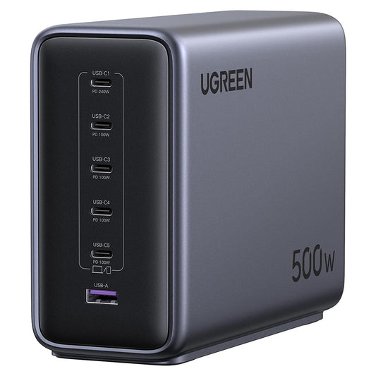 UGREEN Nexode X759 Charging Station (55550B), 500W, 5A, 1 x USB-A - 5 x USB-C, Grey