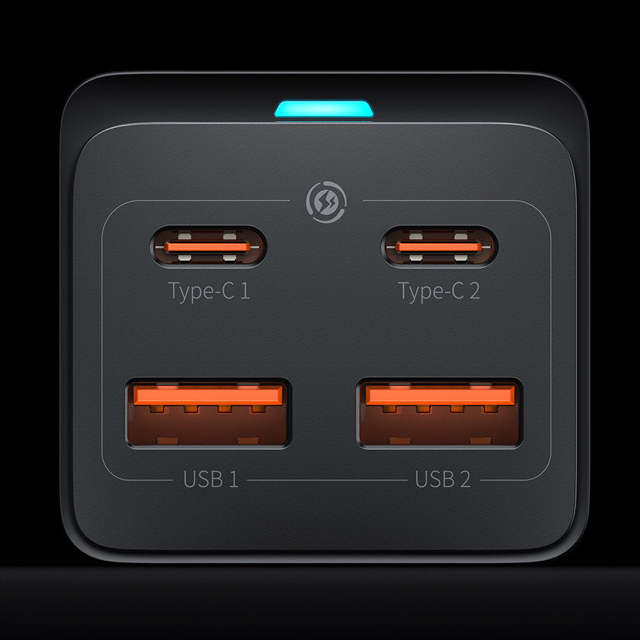 Φορτιστής Σταθμός USB-C Baseus GaN3 Pro, 100W, 5A, 2 x USB-A - 2 x USB-C, Μαύρο, Επανασυσκευασμένο CCGP000101