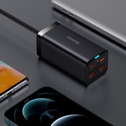 Φορτιστής Σταθμός USB-C Baseus GaN3 Pro, 100W, 5A, 2 x USB-A - 2 x USB-C, Μαύρο, Επανασυσκευασμένο CCGP000101