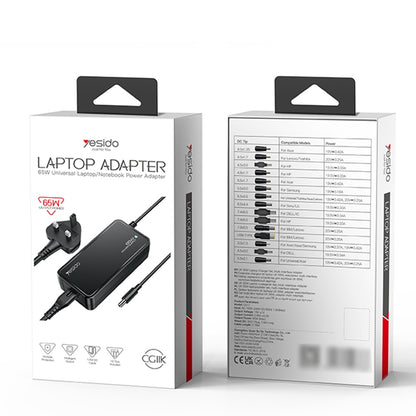 Φορτιστής Yesido CG11E, 65W, Universal, Μαύρο