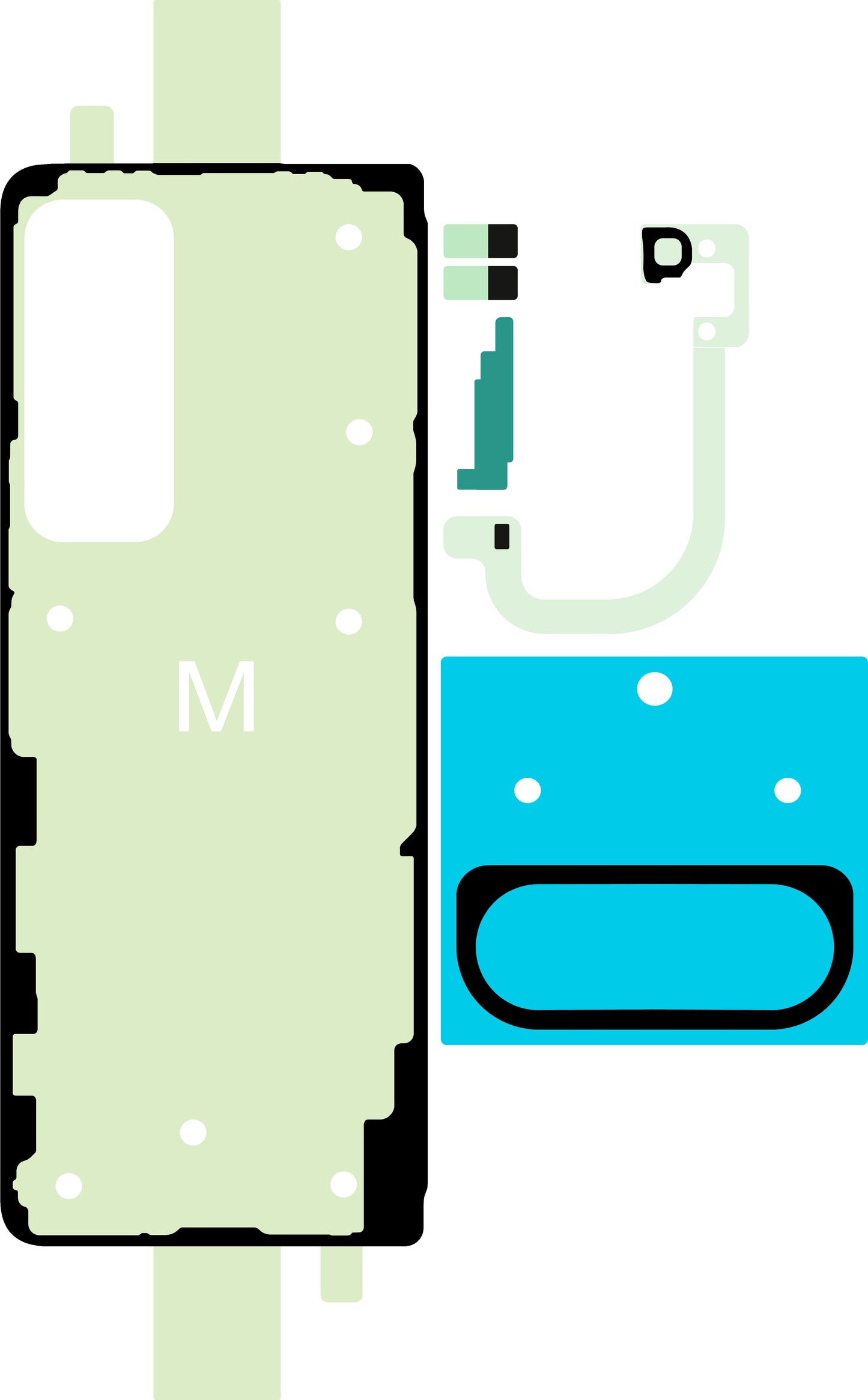 Kit Κόλλα Καπάκι Μπαταρίας Samsung Galaxy Z Fold5 F946, Service Pack GH81-24686A