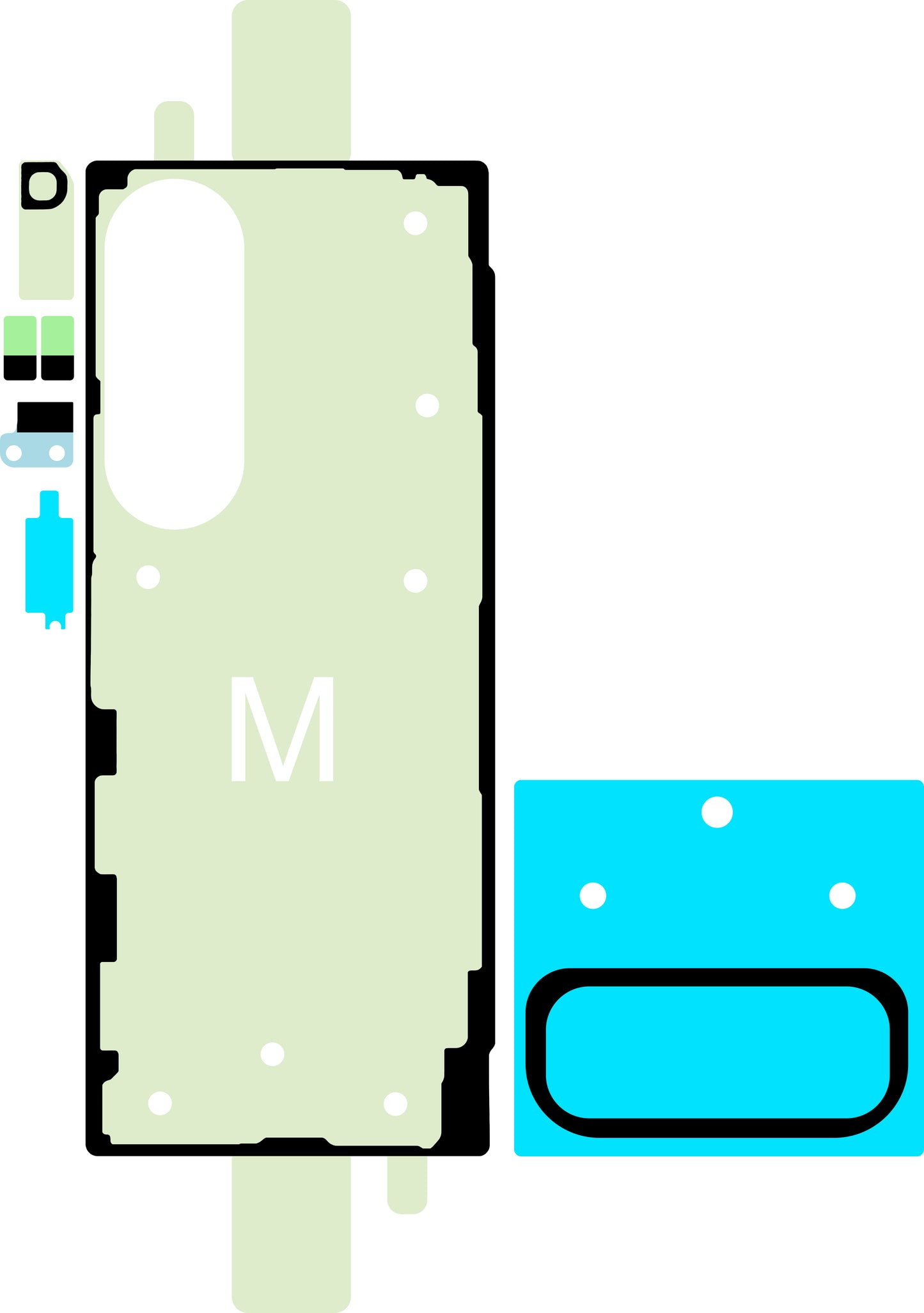 Kit Αυτοκόλλητο Κάλυμμα Μπαταρίας Samsung Galaxy Z Fold6 F956, Service Pack GH82-35139A