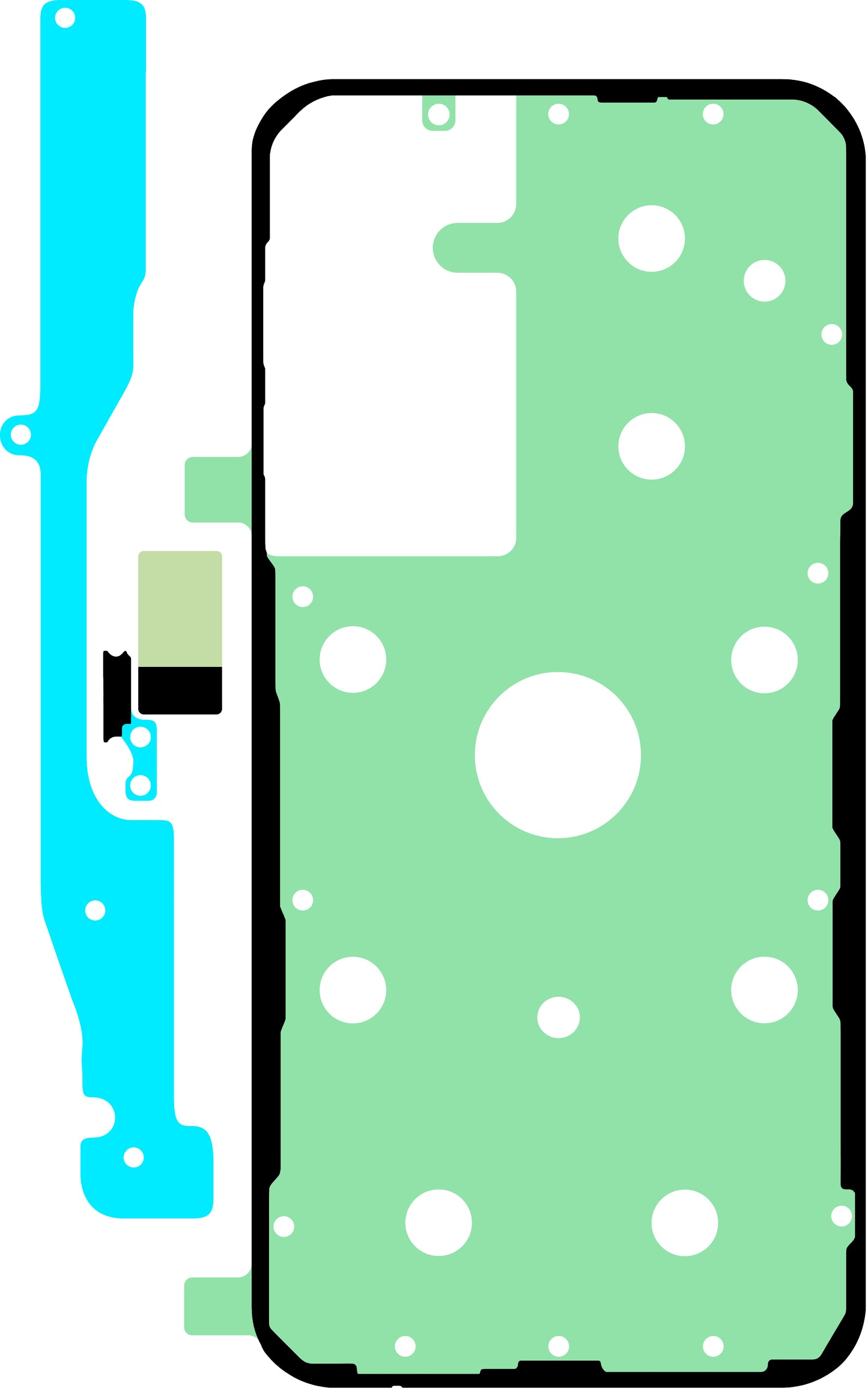 Kit Αυτοκόλλητο Οθόνης Samsung Galaxy A55 5G A556, Service Pack GH82-34540A