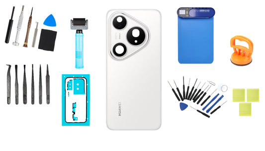 Σετ Πλάτη Μπαταρίας Huawei Pura 80 Pro Glazed White Service Pack και Αφιερωμένα Εργαλεία Service