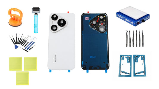 Κιτ πίσω καλύμματος μπαταρίας Huawei Pura 90s Pro Coconut White Service Pack και εξειδικευμένα εργαλεία επισκευής
