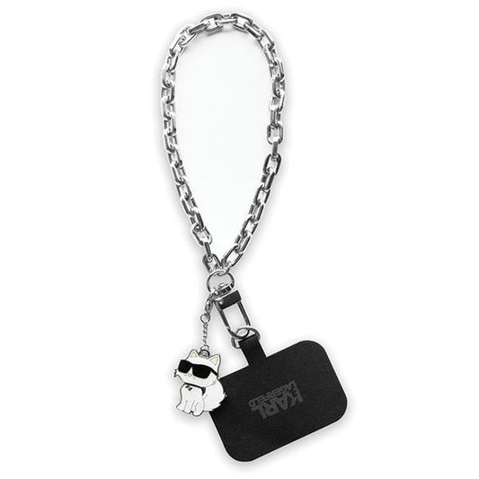 Karl Lagerfeld Choupette Phone Chain Keyring, Silver