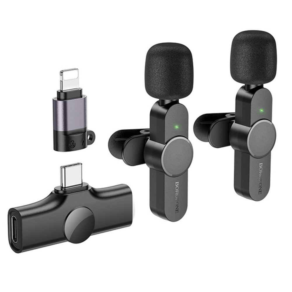 Λαβαλιέρα Borofone BFK12 Trophy, USB-C / Lightning, Σετ 2 τεμαχίων, Μαύρο