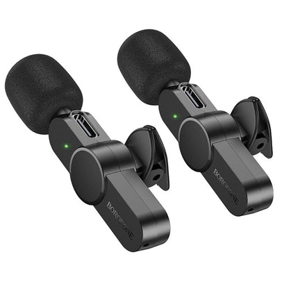 Λαβαλιέρα Borofone BFK12 Trophy, USB-C / Lightning, Σετ 2 τεμαχίων, Μαύρο