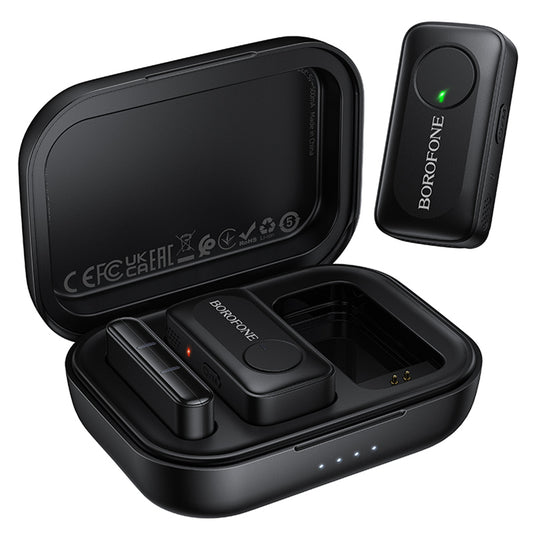 Lavaliera Borofone BFK17 Lemai, USB-C, Σετ 2 τεμάχια, Μαύρο