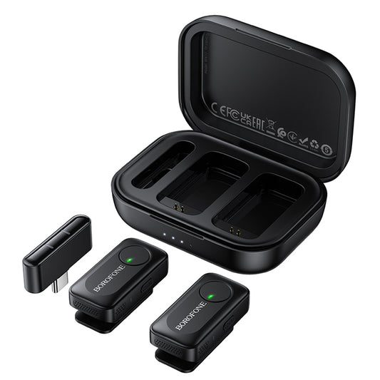 Lavaliera Borofone BFK17 Lemai, USB-C, Σετ 2 τεμάχια, Μαύρο