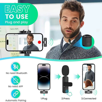 Techsuit LW2 Lavalier, USB-C, Set of 2, Black