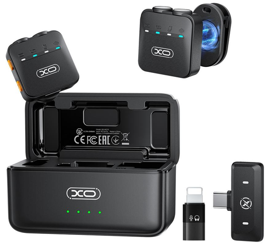 Lavaliera XO Design MC15 Dual, USB-C / Lightning, Σετ 2 τεμάχια, Μαύρο