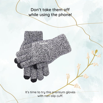 Iwarm ST0018 Winter Touchscreen Gloves, Size 23cm, Gray
