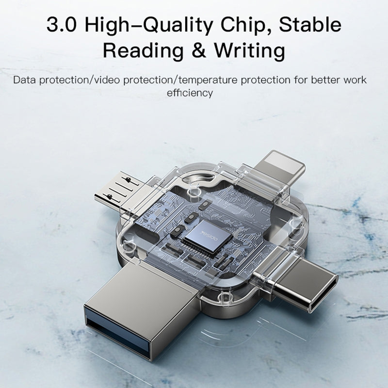 Εξωτερική Μνήμη USB-A 3.0 / Lightning / USB-C / microUSB Yesido FL15, 64Gb