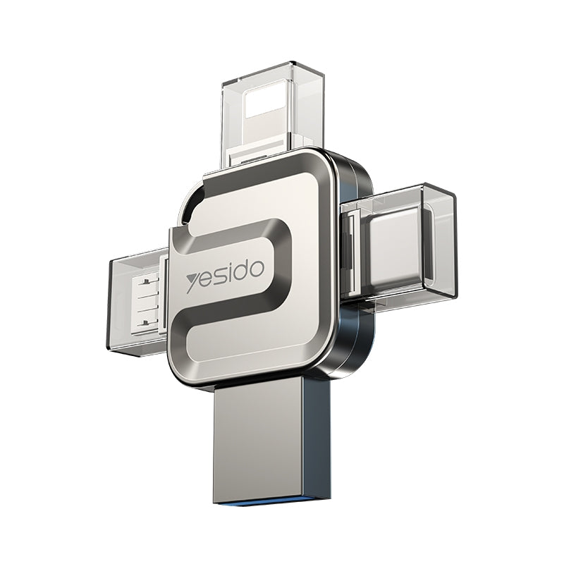 Εξωτερική Μνήμη USB-A 3.0 / Lightning / USB-C / microUSB Yesido FL15, 64Gb