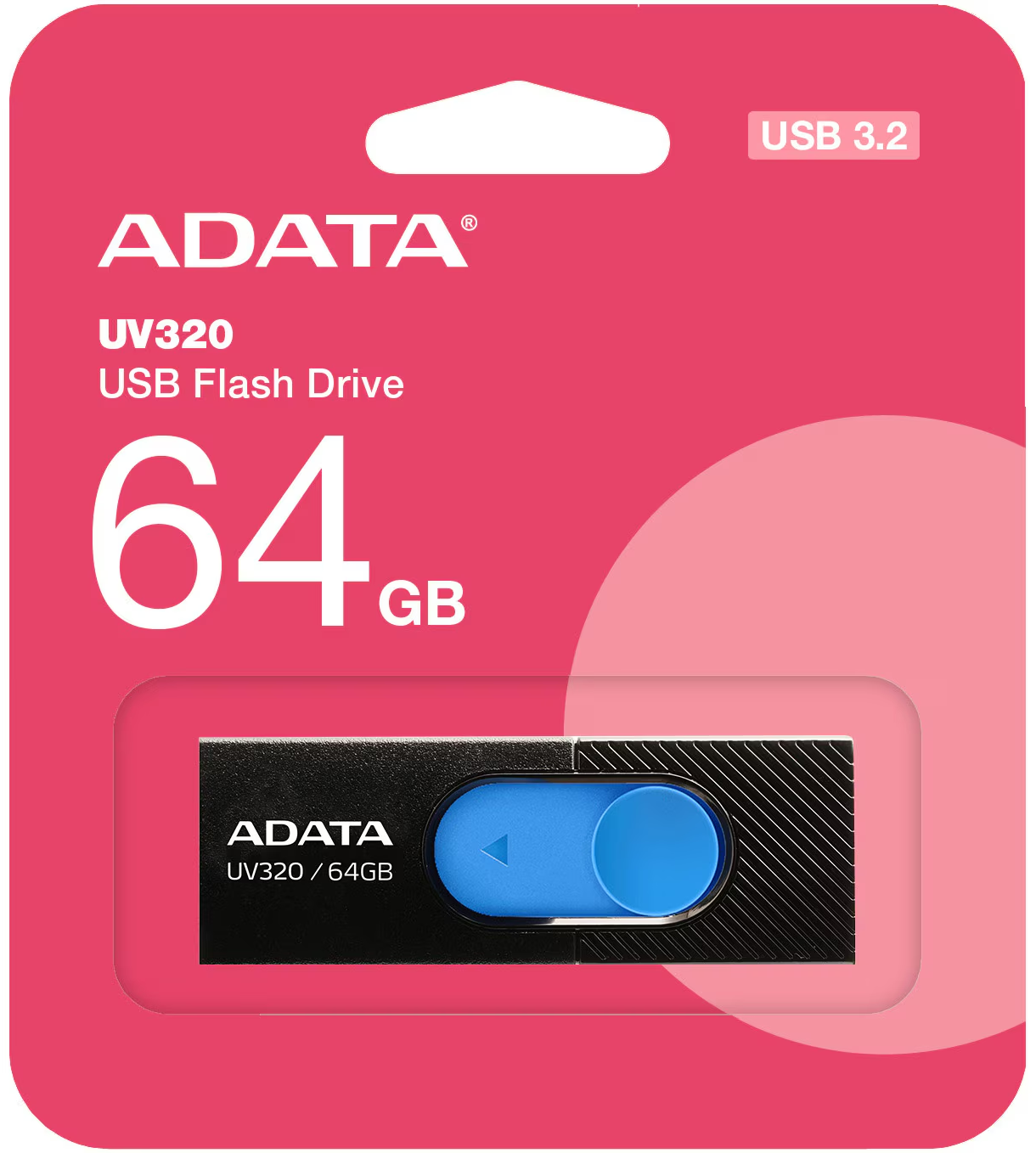 Εξωτερική Μνήμη USB-A 3.2 Adata UV320, 64Gb AUV320-64G-RBKBL