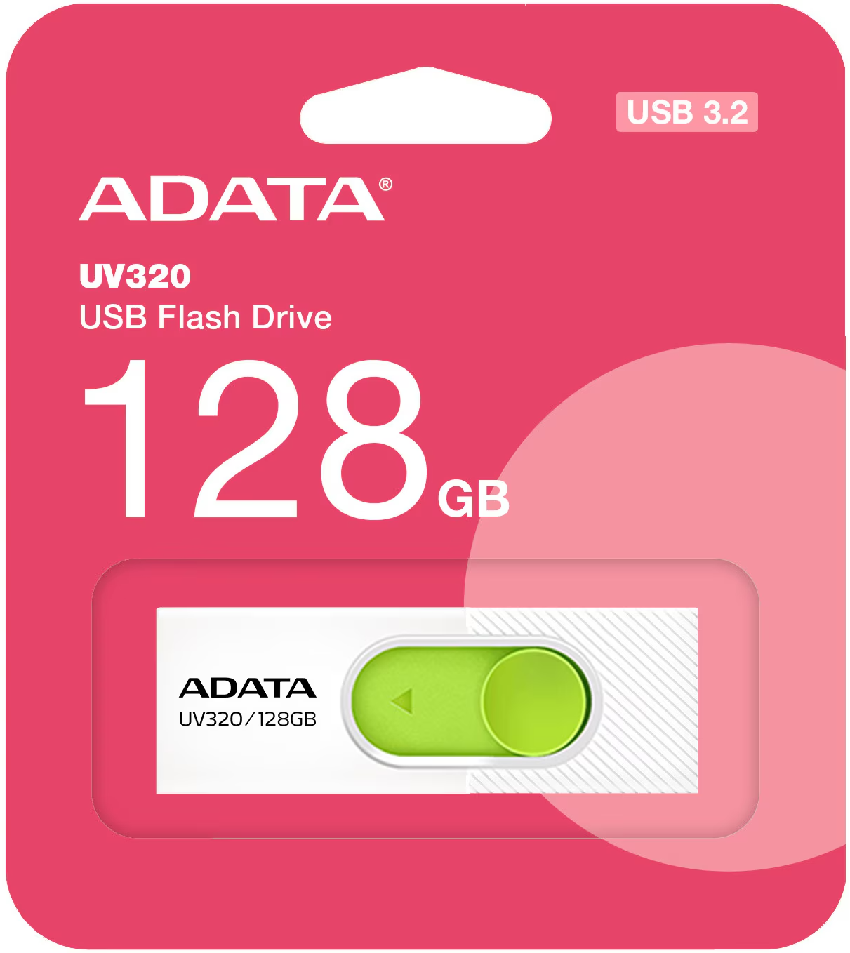 External Memory USB-A 3.2 Adata UV320, 128Gb AUV320-128G-RWHGN