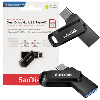 Εξωτερική Μνήμη USB-A 3.2 / USB-C SanDisk Ultra Dual Go, 128Gb SDDDC3-128G-G46