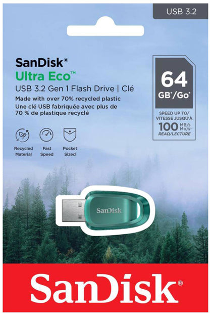 Εξωτερική Μνήμη USB-A 3.2 SanDisk Ultra Eco, 64Gb SDCZ96-064G-G46