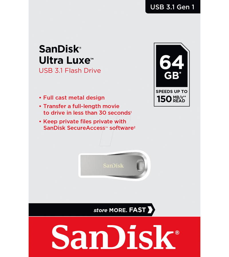 Εξωτερική Μνήμη USB-A 3.2 SanDisk Ultra Luxe, 64Gb SDCZ74-064G-G46
