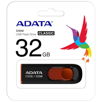 Εξωτερική Μνήμη USB-A Adata C008, 32Gb AC008-32G-RKD