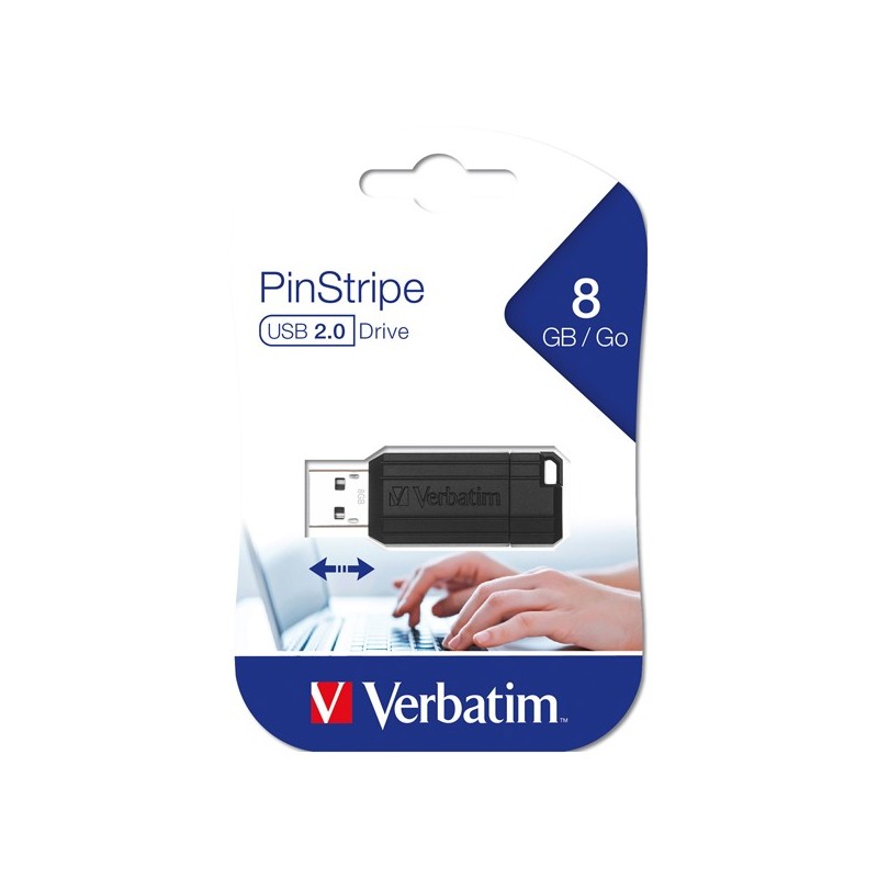 Εξωτερική Μνήμη USB-A Verbatim PenDrive Pinstripe, 8Gb