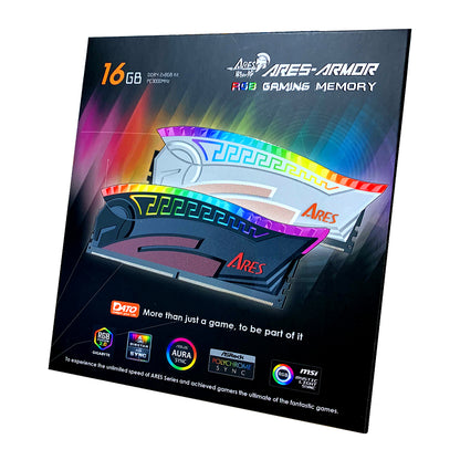 Μνήμη RAM Dato Ares Armor, DDR4, RGB, 2 x 8GB, 3600Mhz, CL18, Μαύρη AMRGB8GX216G36K