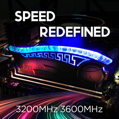 Μνήμη RAM Dato Ares Armor, DDR4, RGB, 8GB, 3600Mhz, CL18, Λευκή AMRGB1G88G36W