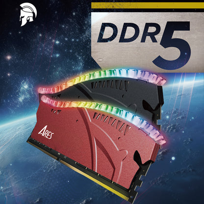 Μνήμη RAM Dato Ares Armor Lite, DDR5, RGB, 16GB, 7200Mhz, Μαύρη ARB16G5K72