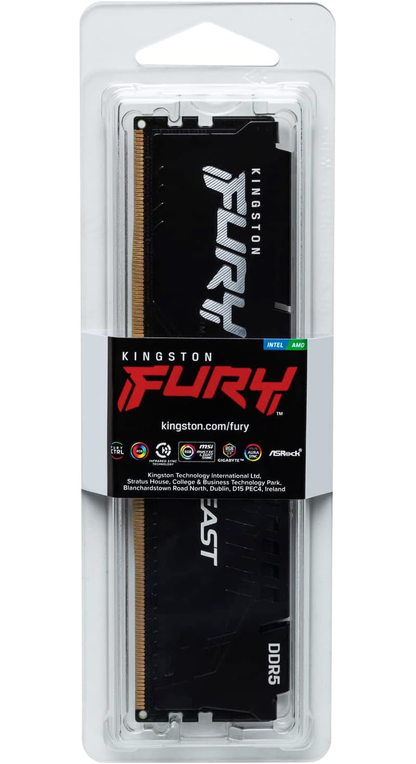 Μνήμη RAM Kingston Fury Beast, DDR5, 8GB, 5600Mhz, Επανασφραγισμένη KF556C40BB-8