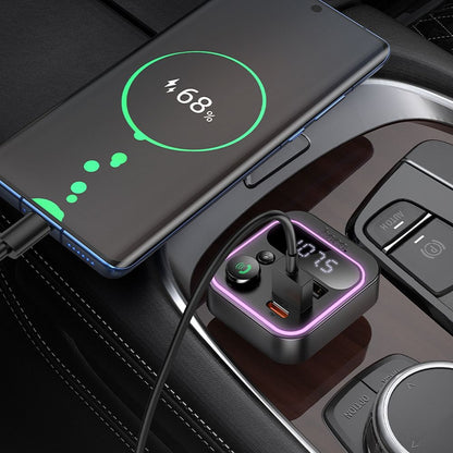 Modulator FM Bluetooth HOCO E85, 2 x USB-A - 1 x USB-C