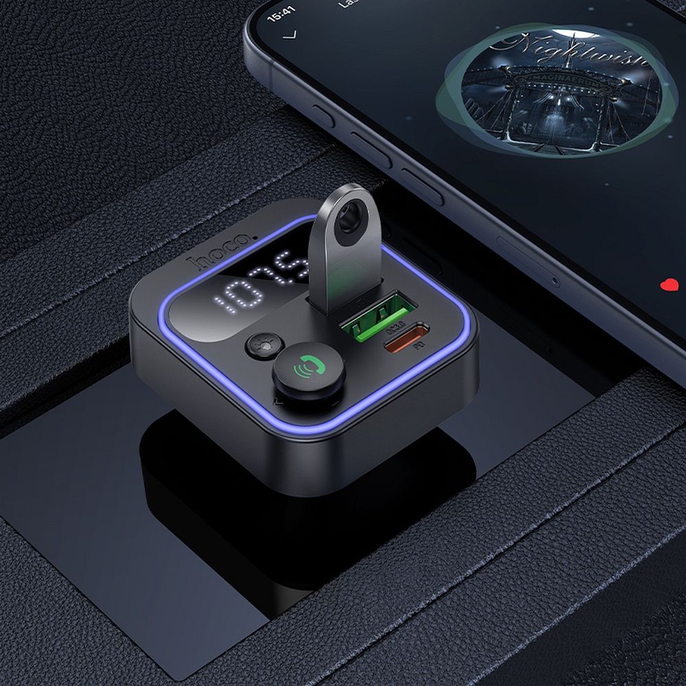 Modulator FM Bluetooth HOCO E85, 2 x USB-A - 1 x USB-C