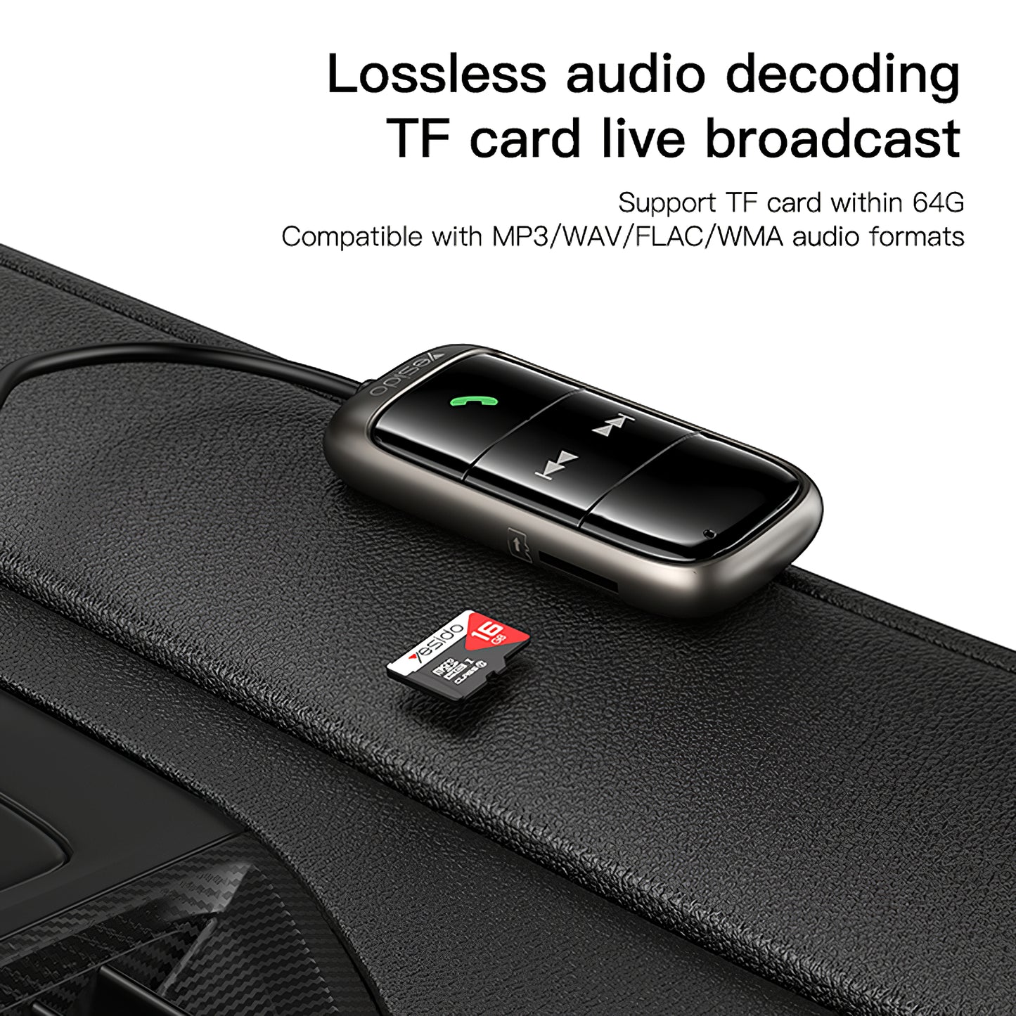 FM Bluetooth Modulator Yesido YAU32, 1 x 3.5mm - 1 x microSD