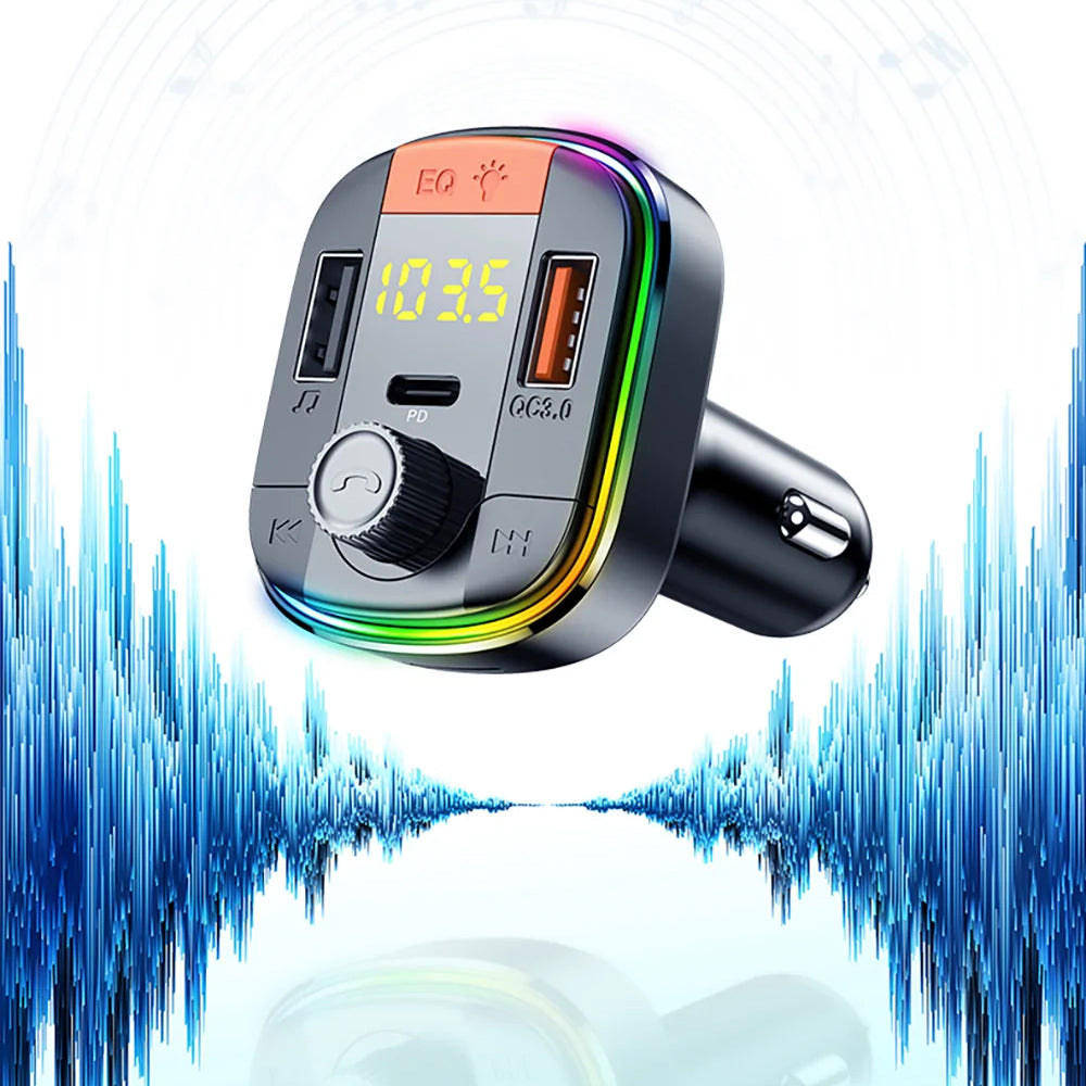 Modulator FM Bluetooth Yesido Y45, 2 x USB-A - 1 x USB-C - 1 x microSD