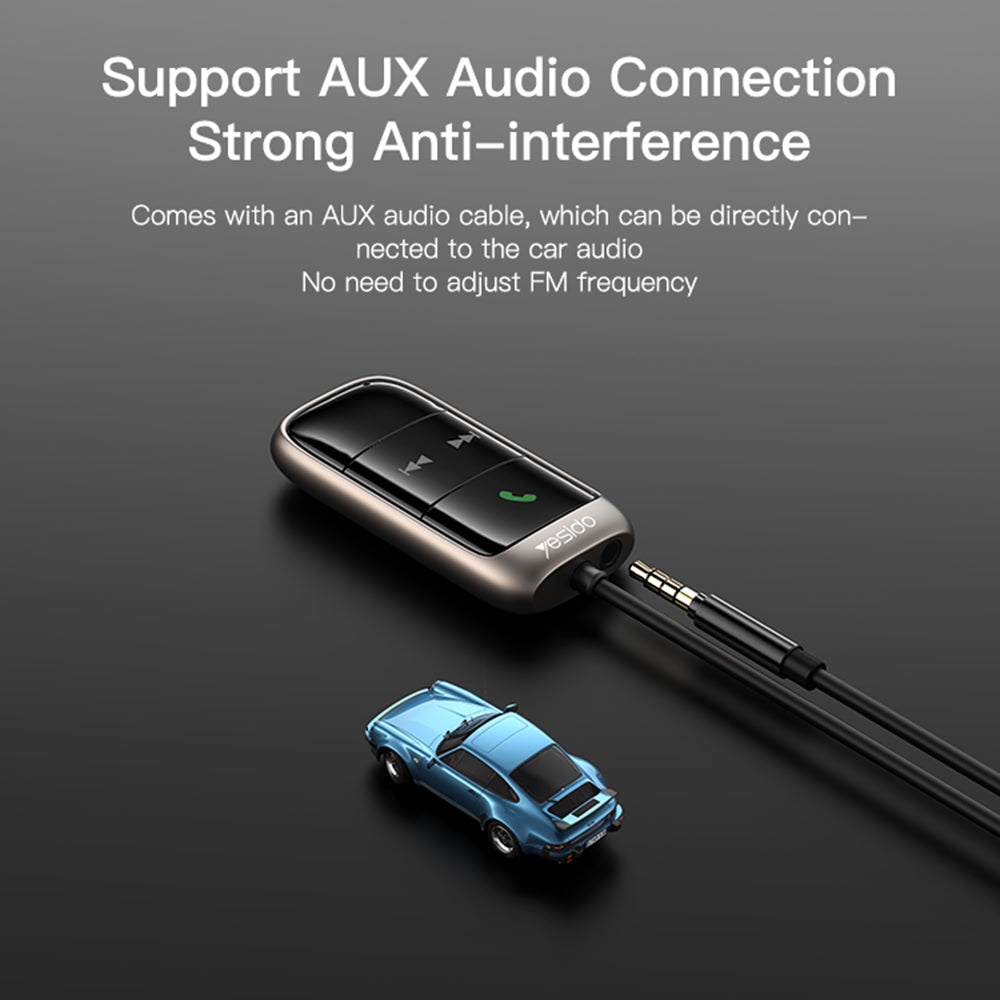 FM Bluetooth Modulator Yesido YAU32, 1 x 3.5mm - 1 x microSD