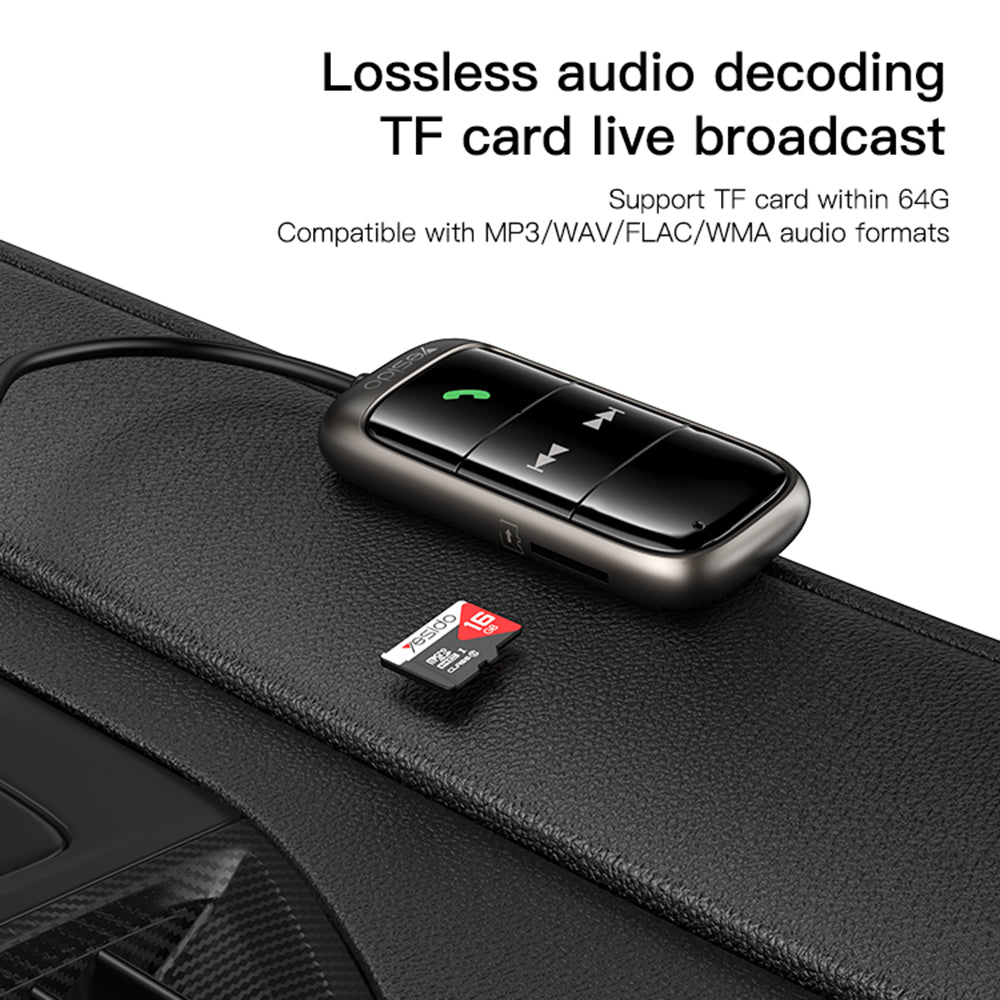 FM Bluetooth Modulator Yesido YAU32, 1 x 3.5mm - 1 x microSD
