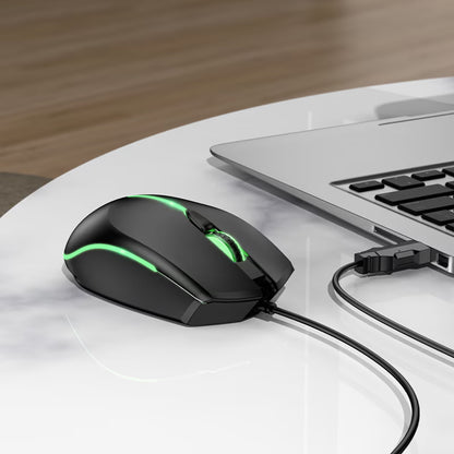 Wired USB Gaming Mouse HOCO GM37, RGB, 2400DPI, Black