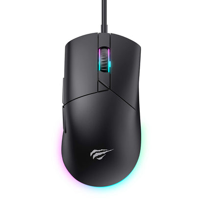 Mouse Gaming Wired USB HAVIT MS1038, RGB, 1200DPI - 7200DPI, 1.6m, Μαύρο