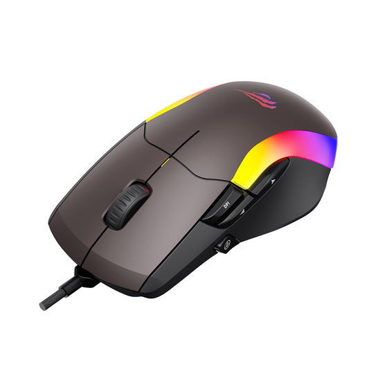 Mouse Gaming Wired USB HAVIT MS959S, RGB, 1200DPI - 8000DPI, 1.6m, Μαύρο Ωχρό