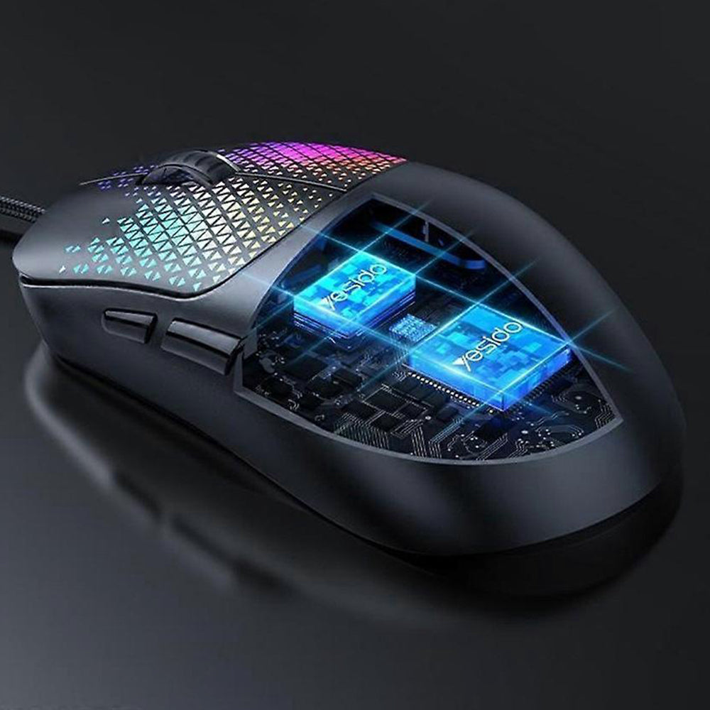 Mouse Gaming Wired USB Yesido KB32, RGB, 7200DPI, Μαύρο