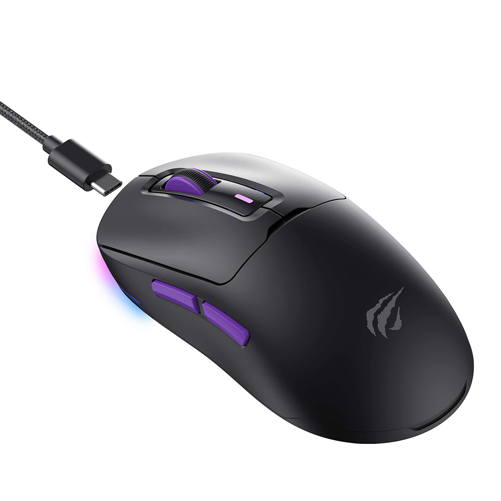 Ασύρματο Gaming Mouse HAVIT MS969WB, RGB, 1000DPI - 16000DPI, BT / Wi-Fi / Ενσύρματο, Μαύρο