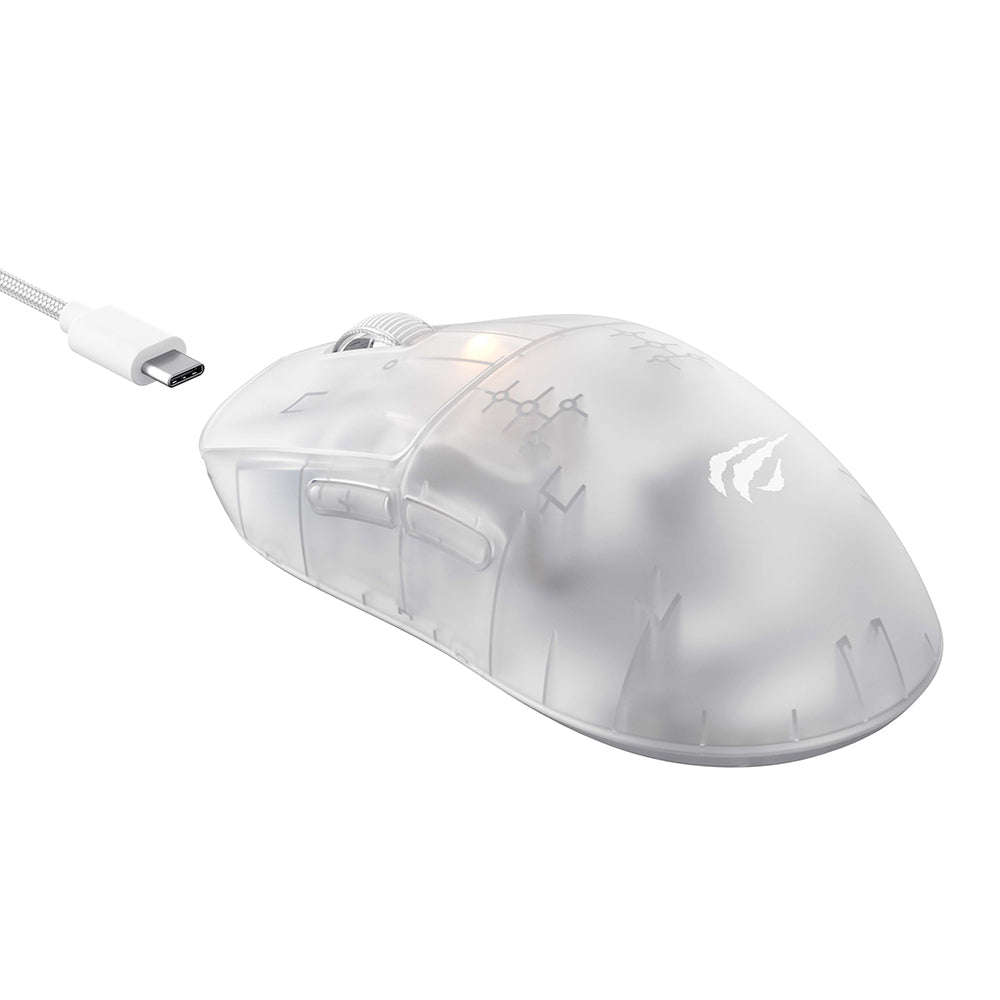 Ασύρματο Gaming Mouse HAVIT MS970WB Pro, 800DPI - 12000mAh, Διαφανές Λευκό