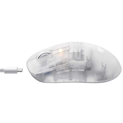Mouse Gaming Wireless HAVIT MS970WB Pro, 800DPI - 12000DPI, BT / Wi-Fi / Ενσύρματο, Διαφανές Λευκό