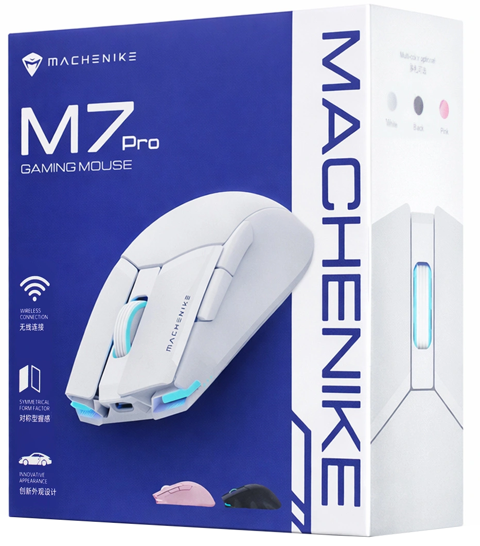 Ασύρματο Gaming Ποντίκι Machenike M7 Pro, RGB, 1000DPI - 26000DPI, Λευκό