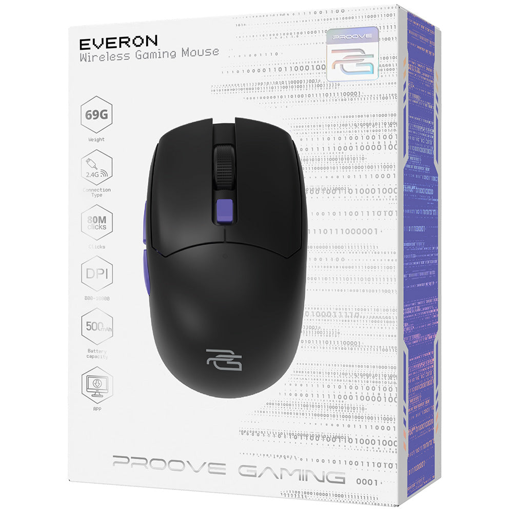 Mouse Gaming Wireless Proove Everon, 800DPI - 10000DPI, Μαύρο WMEV00022001