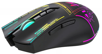 Ασύρματο Gaming Ποντίκι WZK WMGB-3200, 3200DPI, RGB, Μαύρο