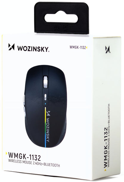 Ασύρματο Gaming Ποντίκι WZK WMGK-1132, 1600DPI, RGB, BT / Wi-Fi, Μαύρο